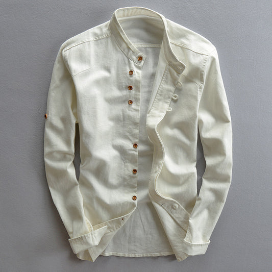Men's Linen-Cotton Blend Casual Shirt