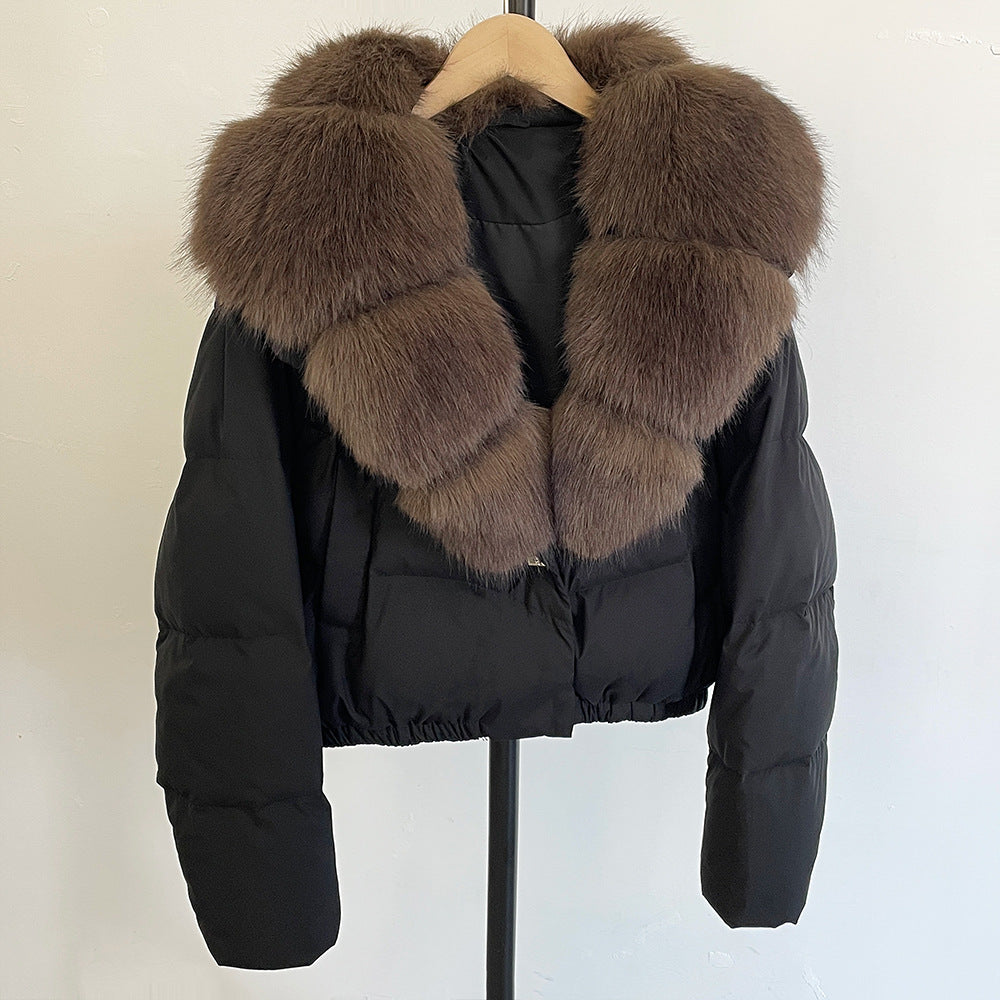 Women's Short White Duck Down Jacket