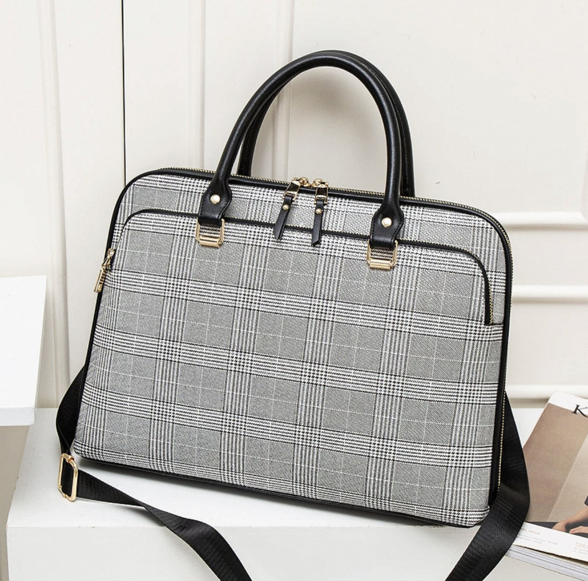 Leather Laptop Briefcase Handbag