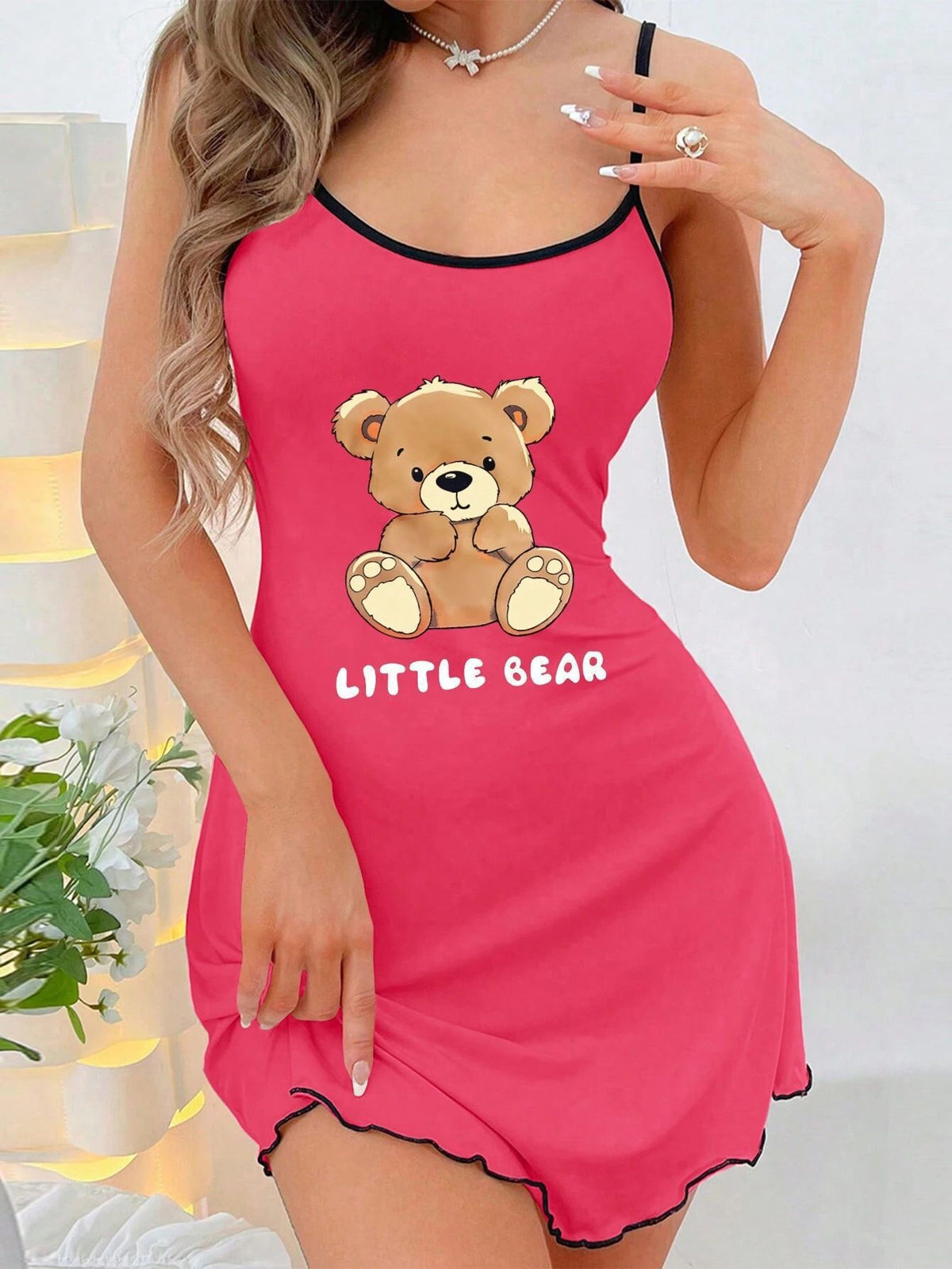 Women's Suspender Nightgown Home Dress