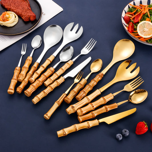 Bamboo Handle Cutlery Set