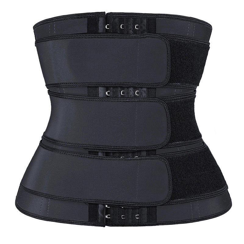 Adjustable Waist Support Compression Belt in Black Triple-Buckle Triple-Belt