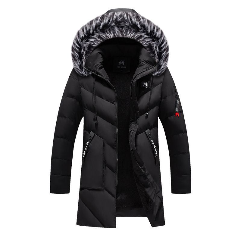 Hooded Mid-Length Cotton-Padded Jacket