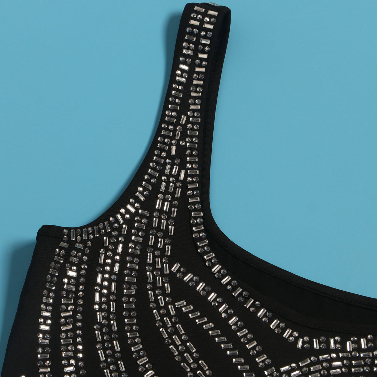 Women's Diamond Detail Slit Elastic Bodycon Dress