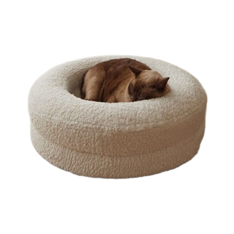 Round Teddy Velvet Pet Bed