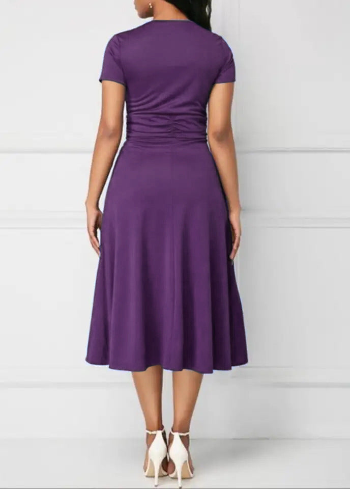 Women's Asymmetric V-Neck A-Line Dress