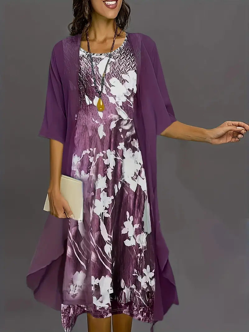 Women's Chiffon Two-Piece Dress Set