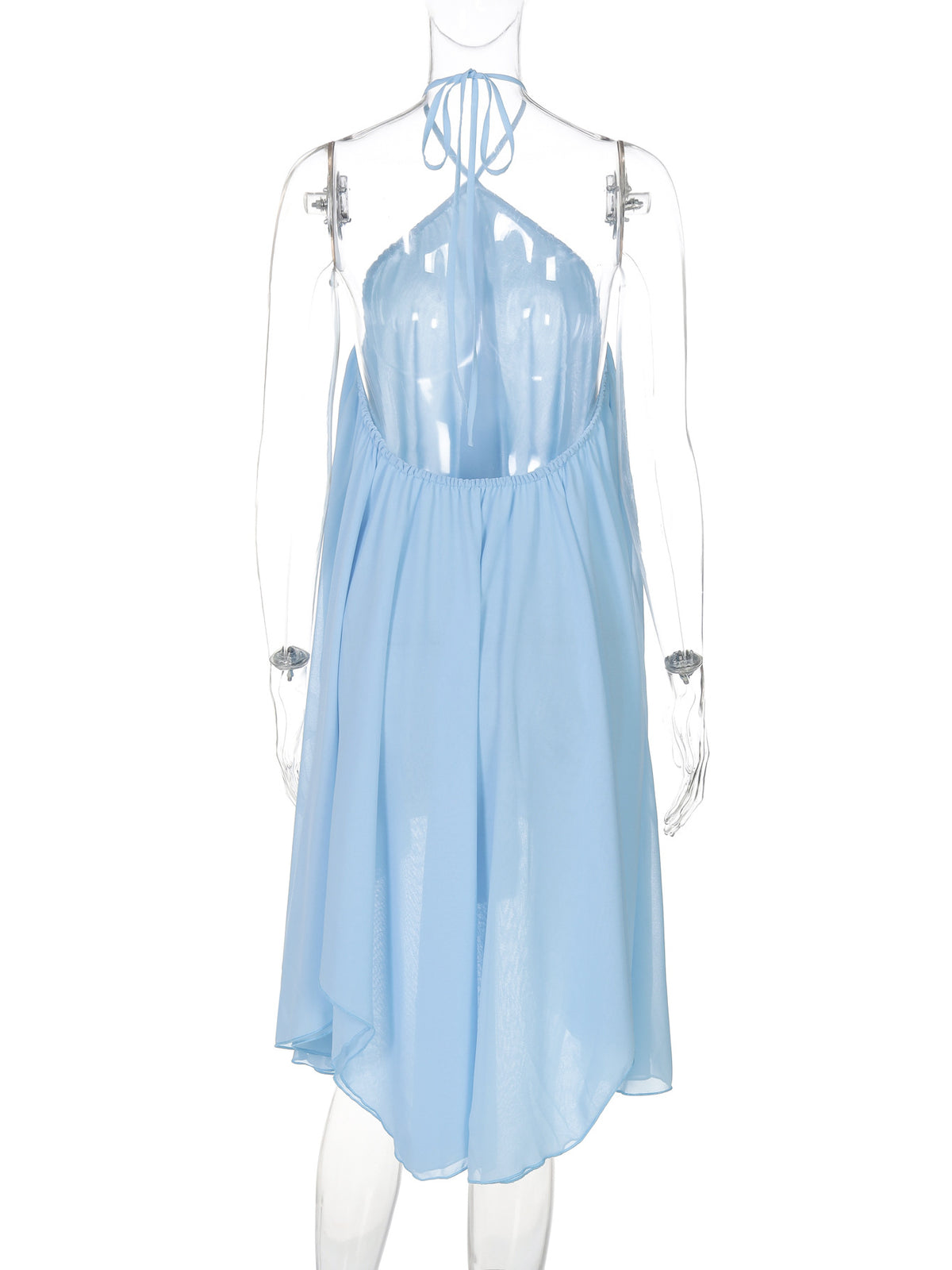 Women's Backless Lace-Up Halter Dress