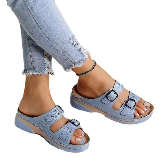 Women's Round Toe Platform Slippers