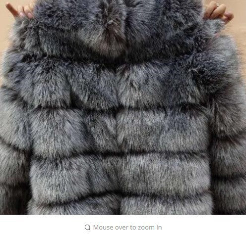 Women's Hooded Faux Fur Coat
