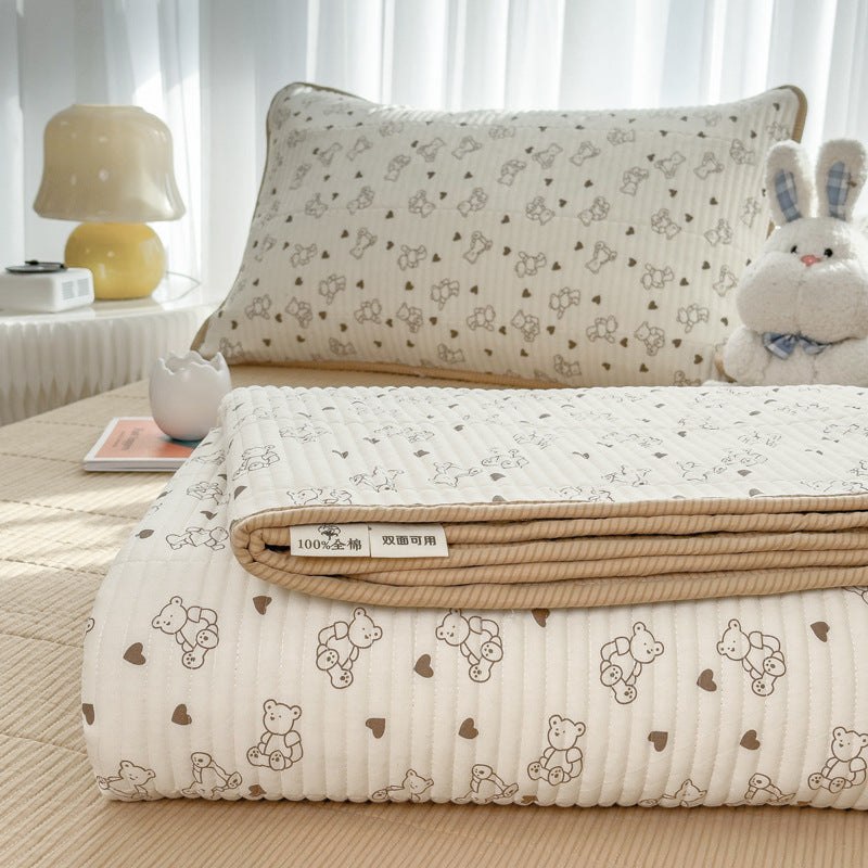 Quilted Cotton Anti-Slip Bed Cover