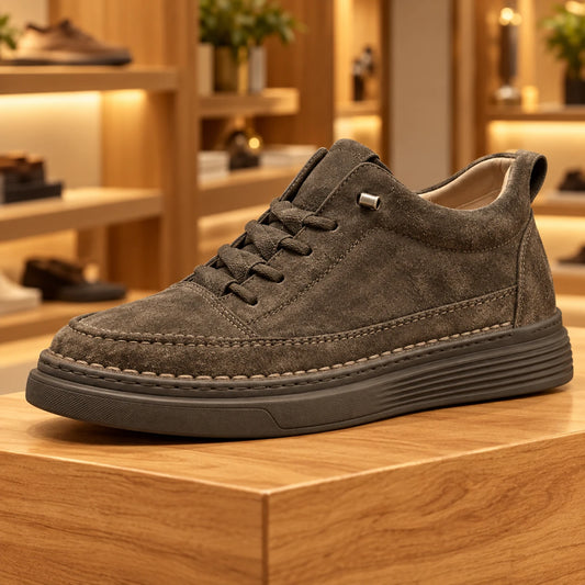 Men's Retro Leather Height-Increasing Board Shoes