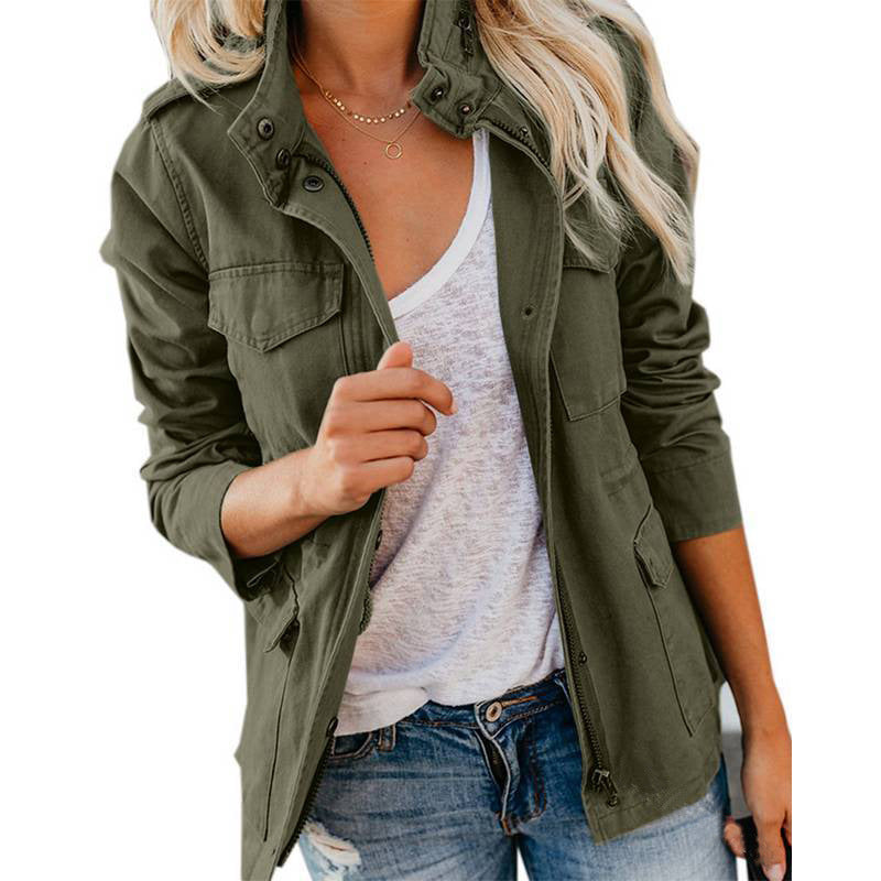 Slim-Fit Vintage Zipper Jacket