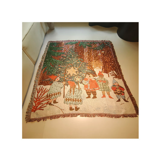Christmas Print Throw Blanket