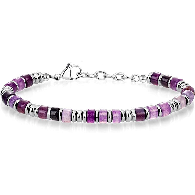 Natural Crystal Bead Bracelet for Men