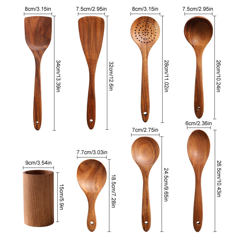 Acacia Wood Kitchen Utensil Set