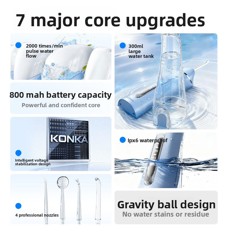 Cordless Water Flosser with 4 Nozzles