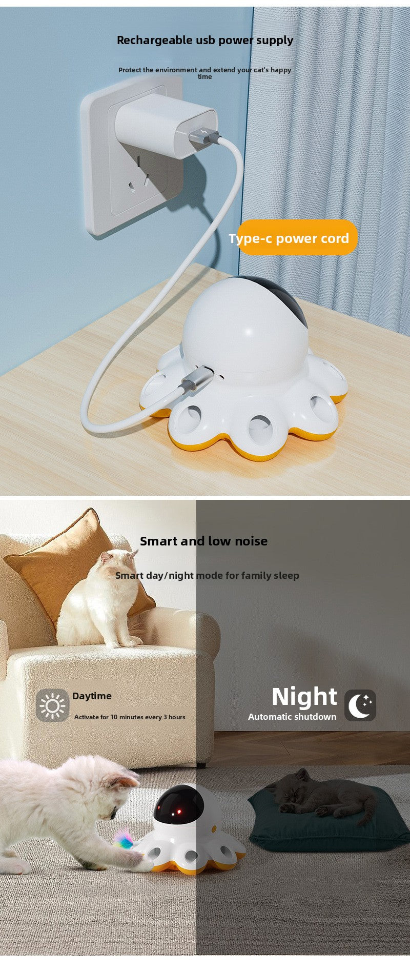 Automatic Rotating LED Cat Toy
