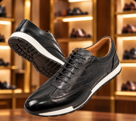 Men's Business Casual Leather Shoes in black