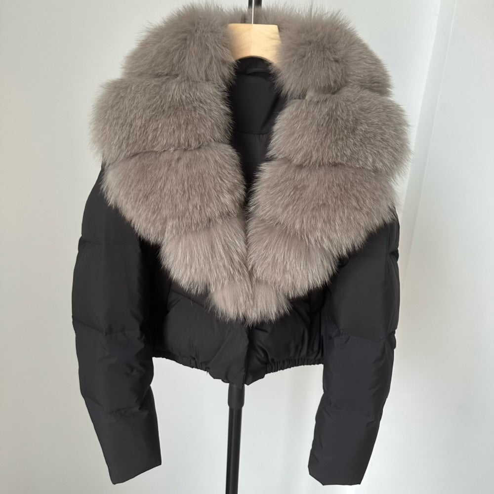 Women's Short White Duck Down Jacket