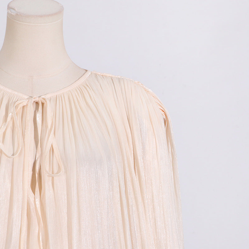Women's Ruffled Hem Long Sleeve Dress