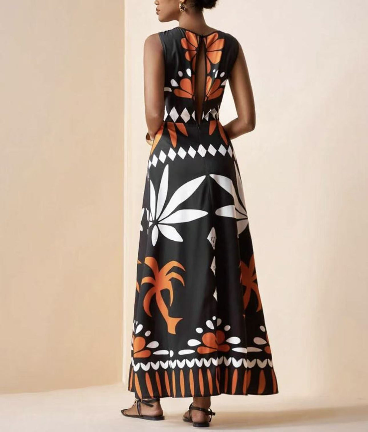 Women's Printed Bohemian Sleeveless Long Dress