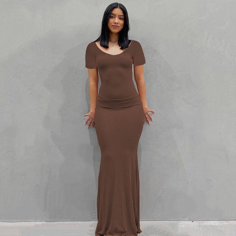 Women's Casual Maxi Dress in brown
