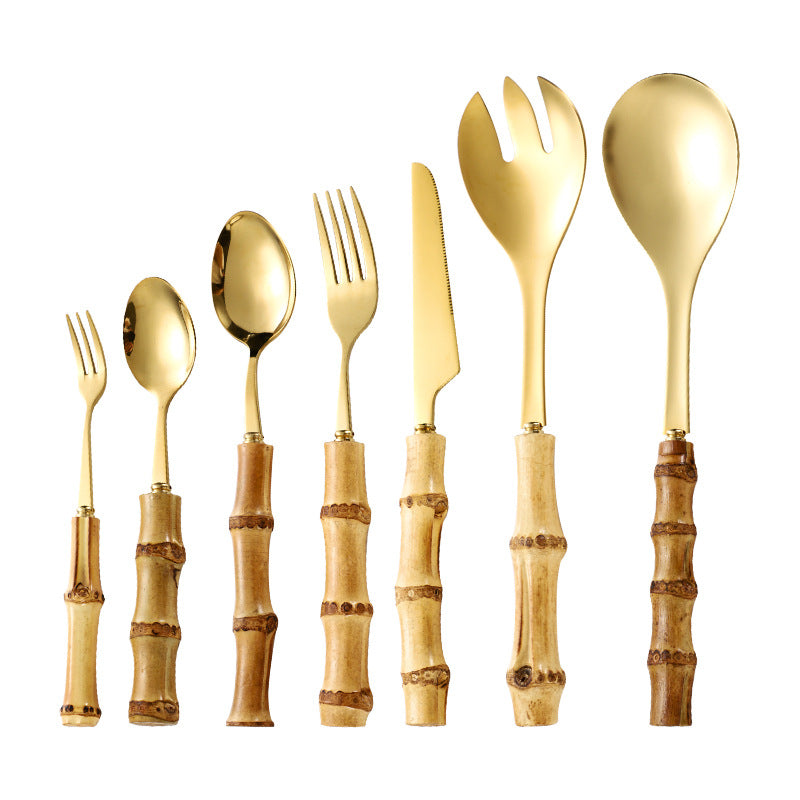 Bamboo Handle Cutlery Set