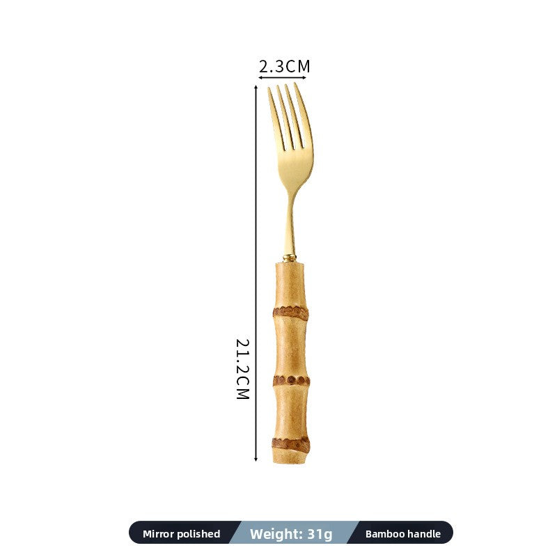 Bamboo Handle Cutlery Set