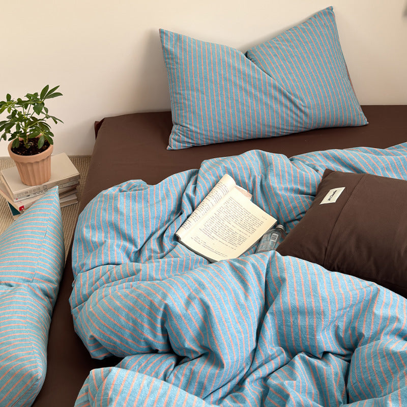 Washed Cotton Striped Bedding Set