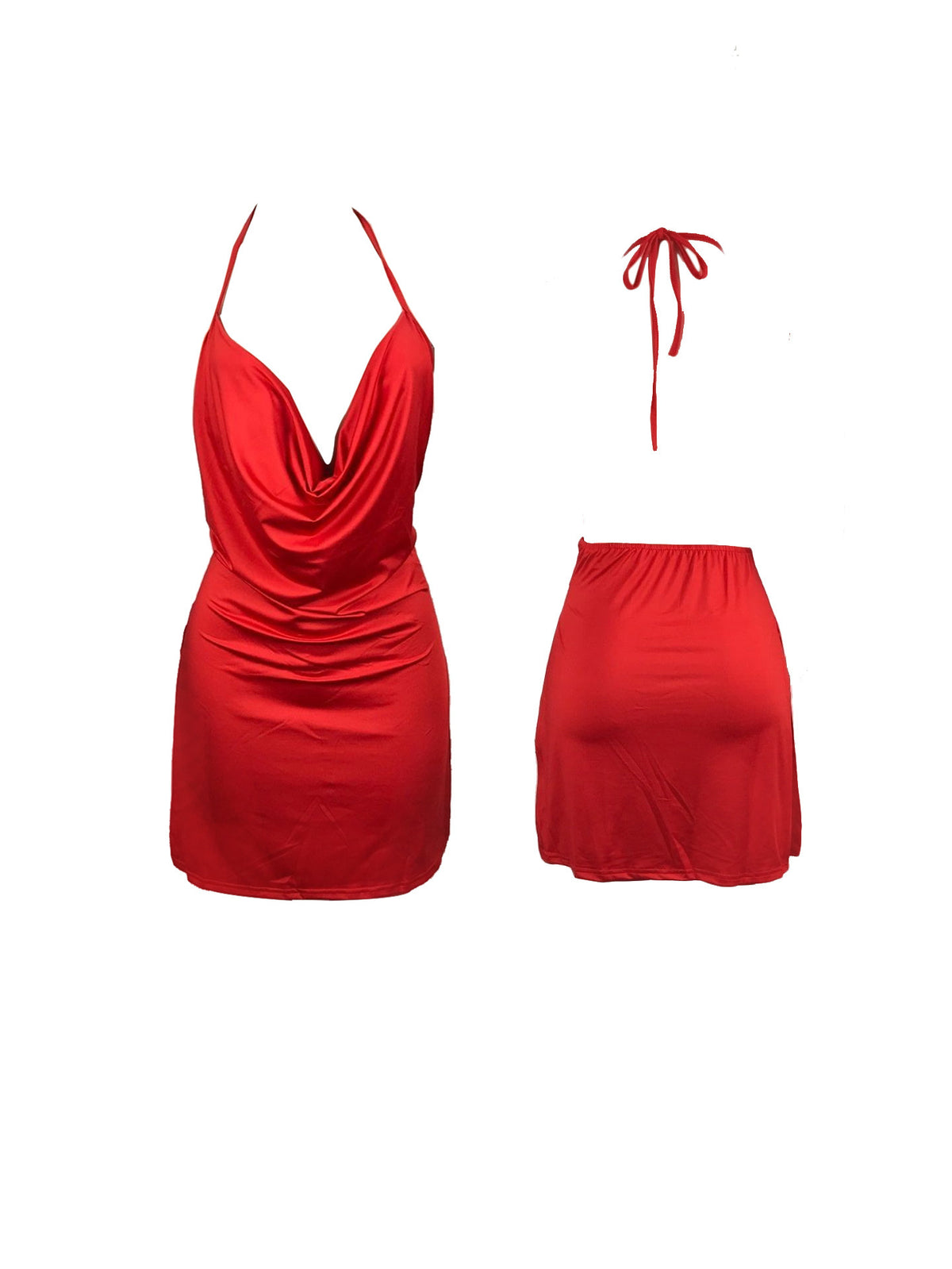 Women's Spaghetti Strap Backless Short Dress
