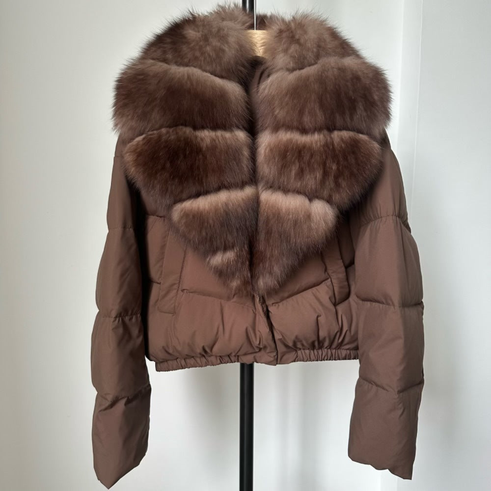 Women's Short White Duck Down Jacket