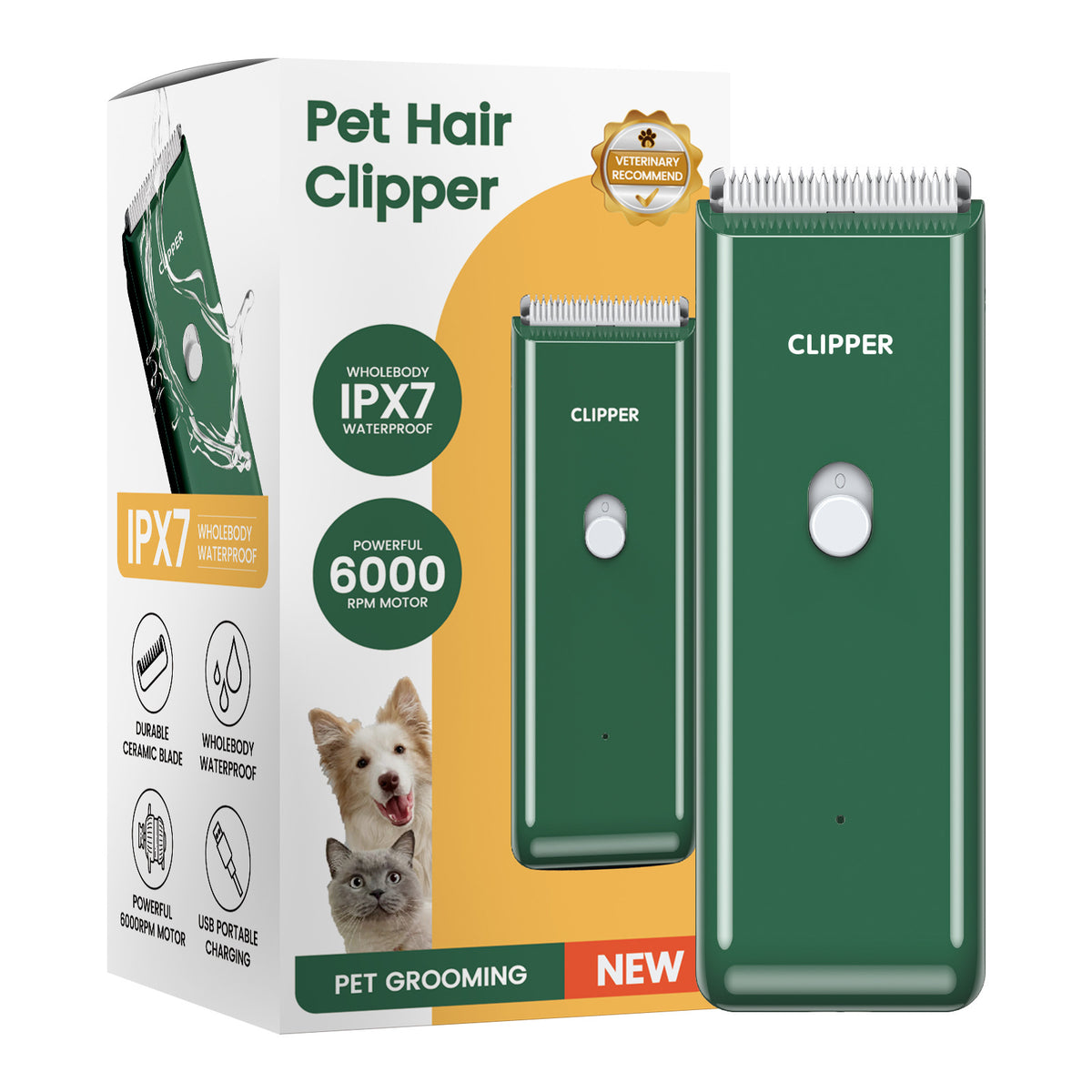 Rechargeable Waterproof Pet Hair Trimmer