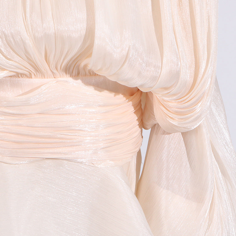Women's Ruffled Hem Long Sleeve Dress