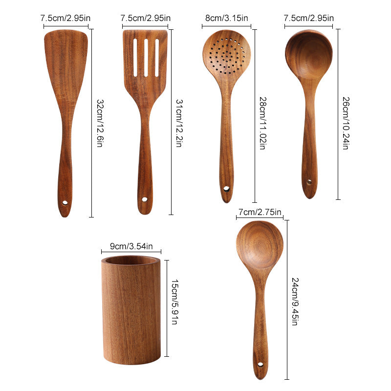 Acacia Wood Kitchen Utensil Set