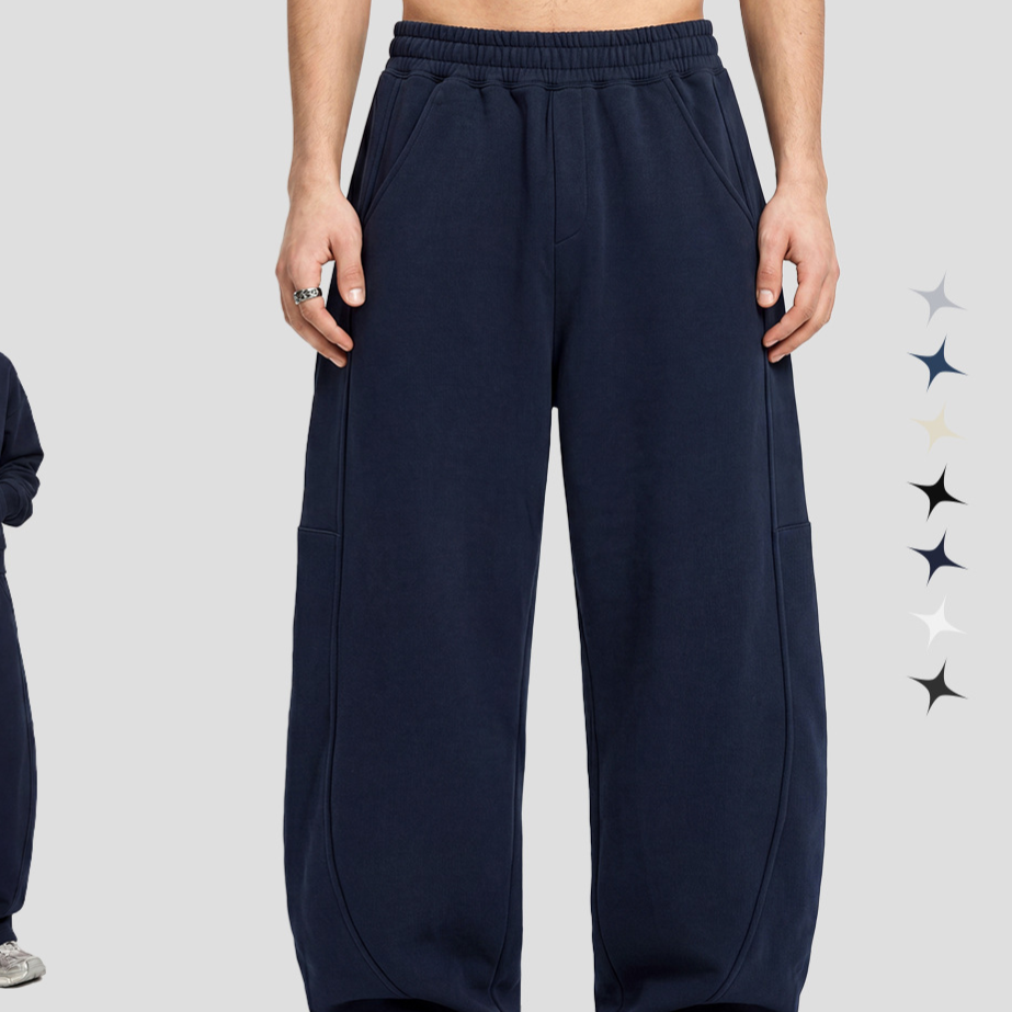 Heavyweight Terry Fabric Sweatpants Loose Fit Casual Pants