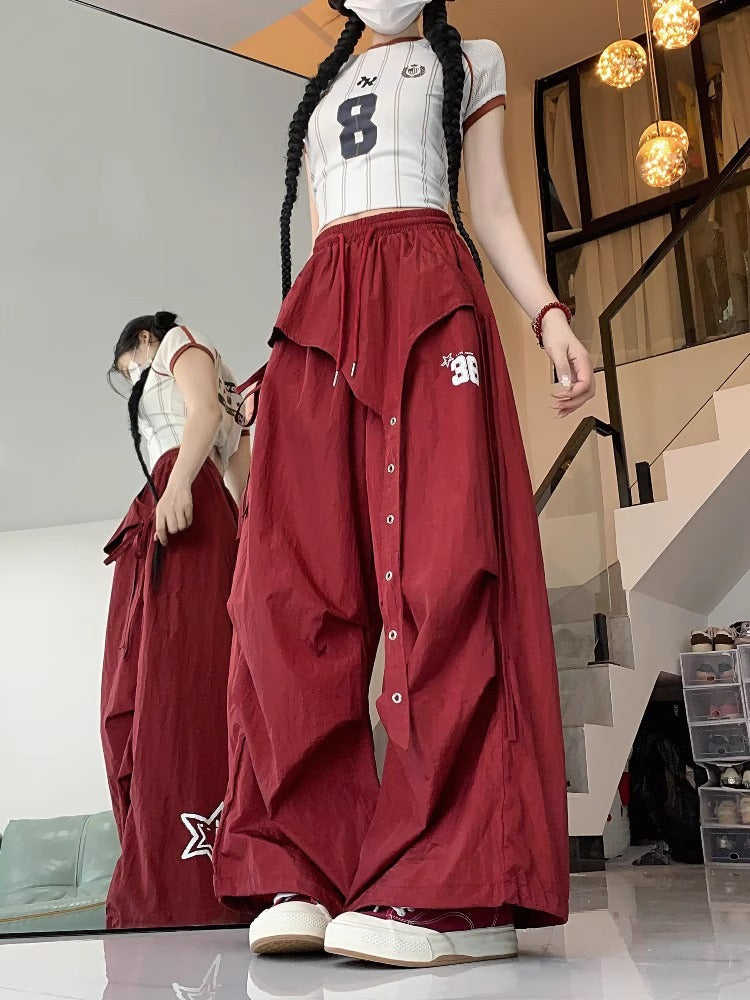 Women's Wide-Leg Cargo Dance Pants