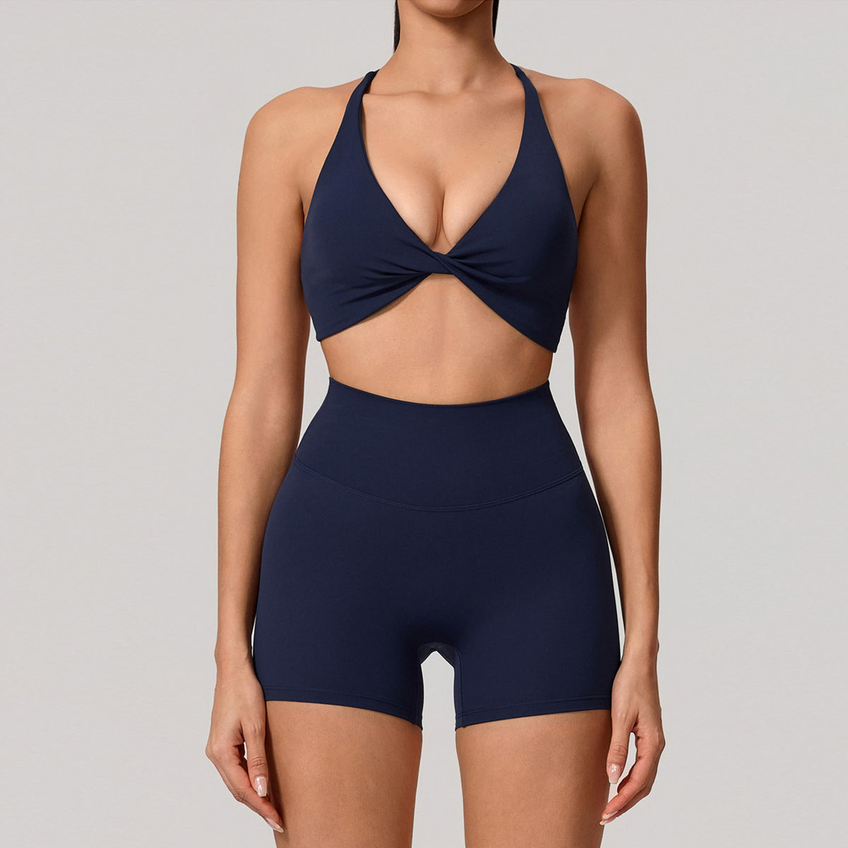 Cross-Back Sports Bra and Bottoms Set