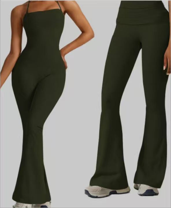 Quick-Dry Yoga Set with Flared Pants