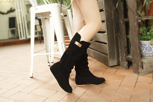 Women's Suede Wedge Martin Boots