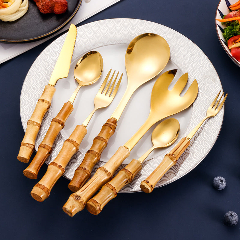 Bamboo Handle Cutlery Set