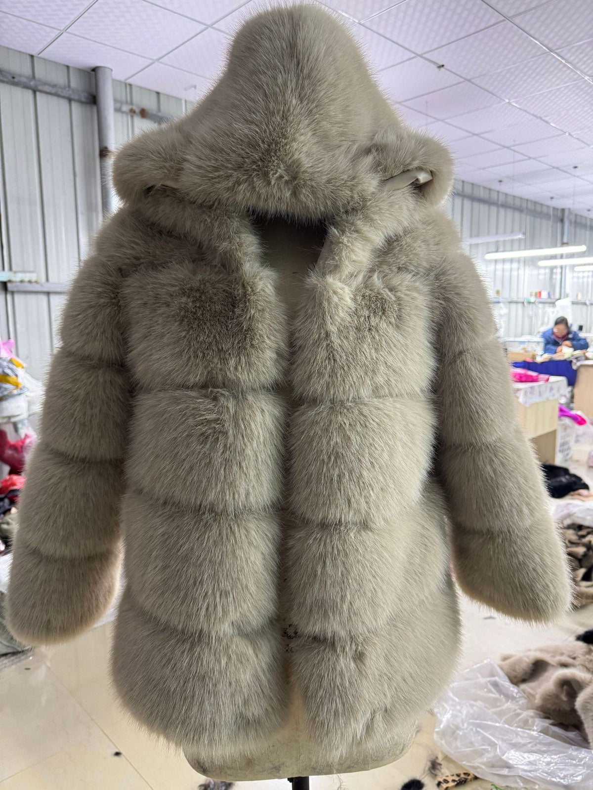 Women's Hooded Faux Fur Coat