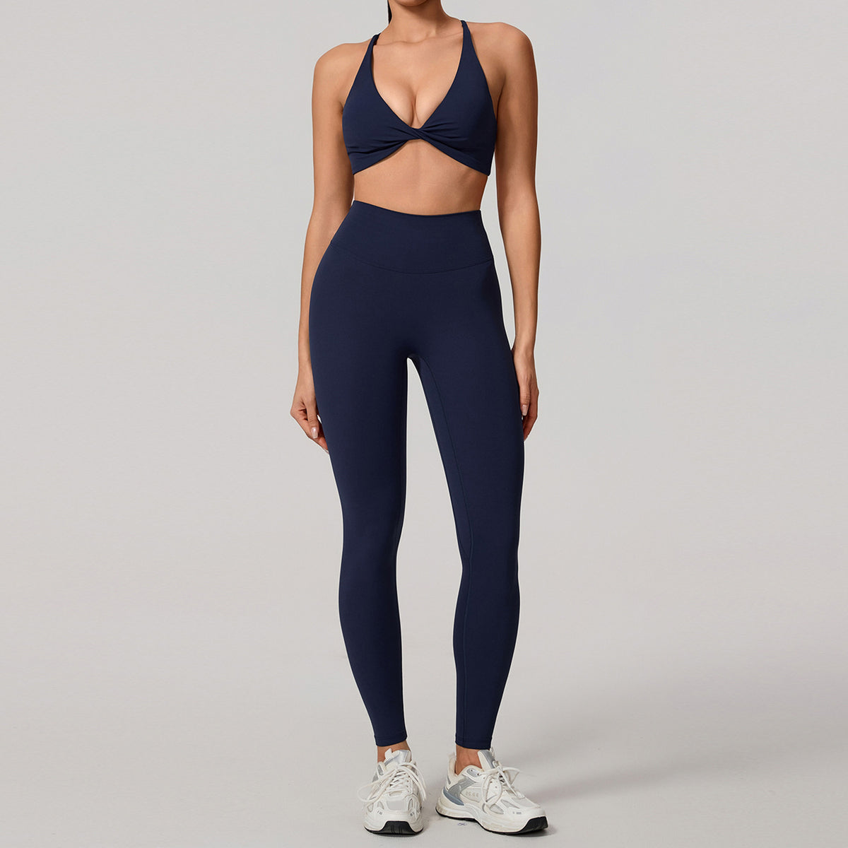 Cross-Back Sports Bra and Bottoms Set