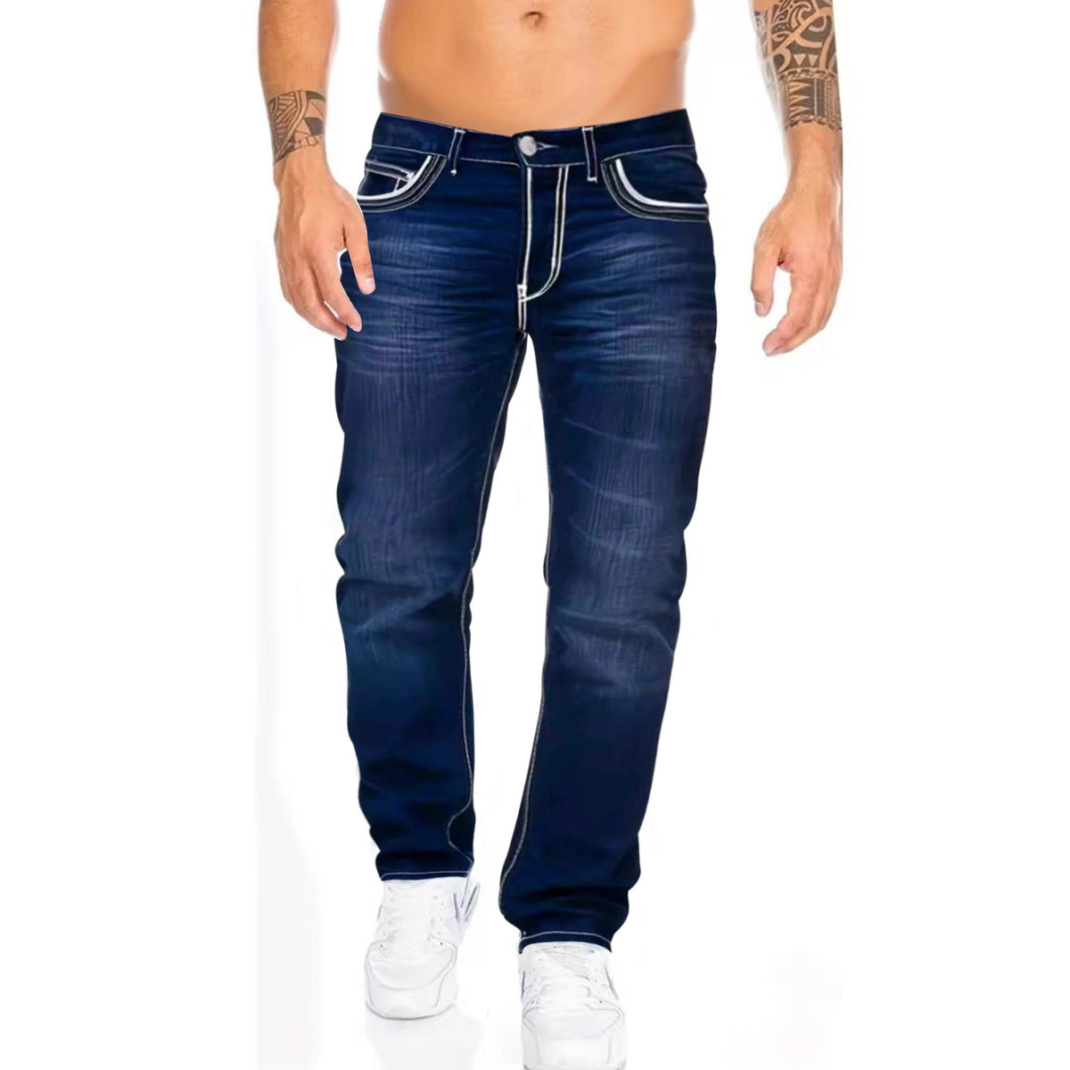 Men's Slim-Fit Double-Stitched Jeans