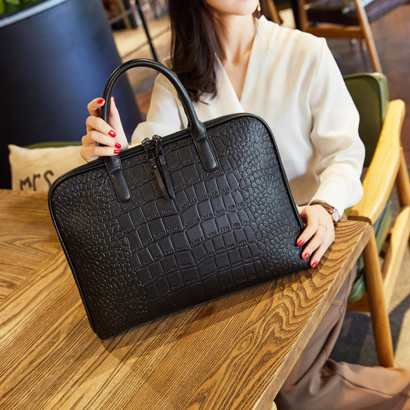Leather Laptop Briefcase Handbag