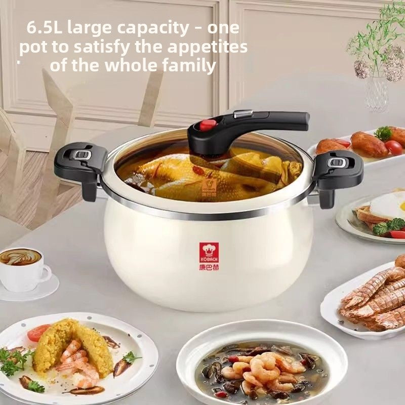 6.5L Enamel Stock Pot with Glass Lid