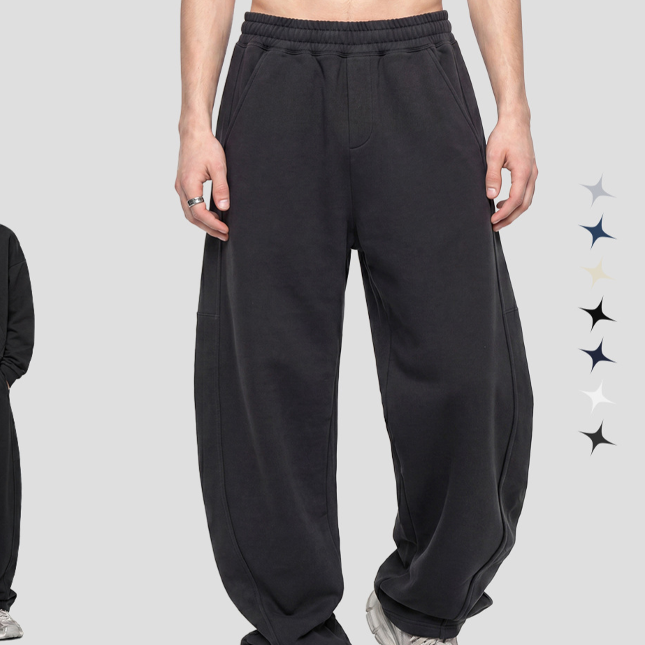 Heavyweight Terry Fabric Sweatpants Loose Fit Casual Pants