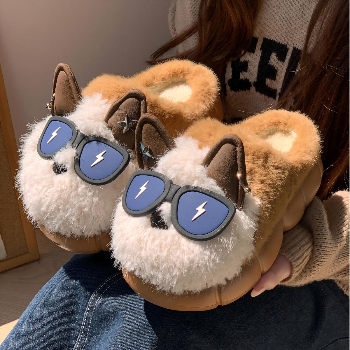 Cartoon Plush House Slippers