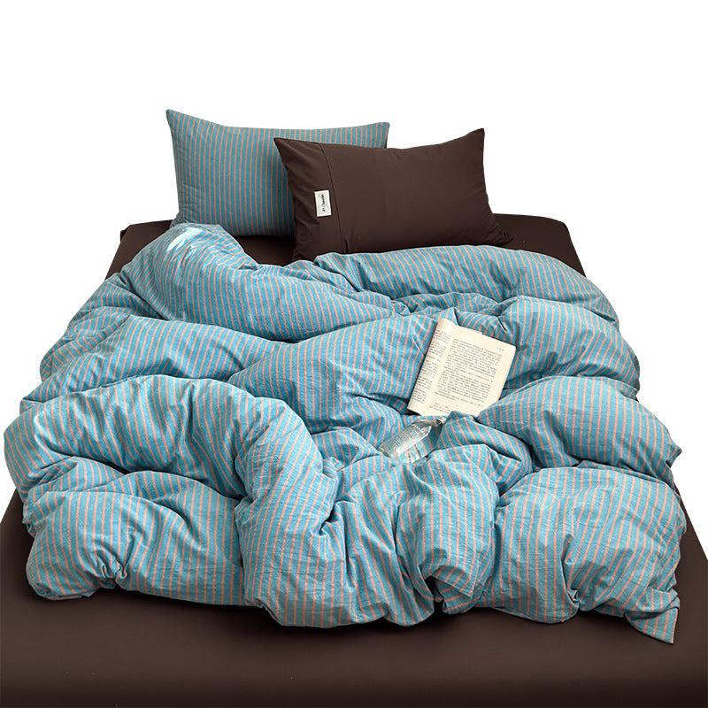 Washed Cotton Striped Bedding Set