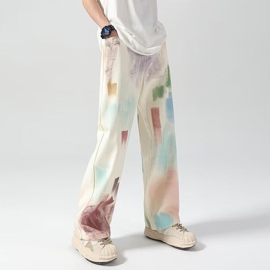 Retro Wide Leg Spray Wash Pants